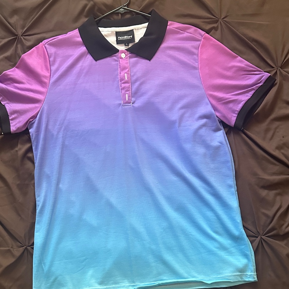 Fresh Gradient Purple and Blue Polo Shirt